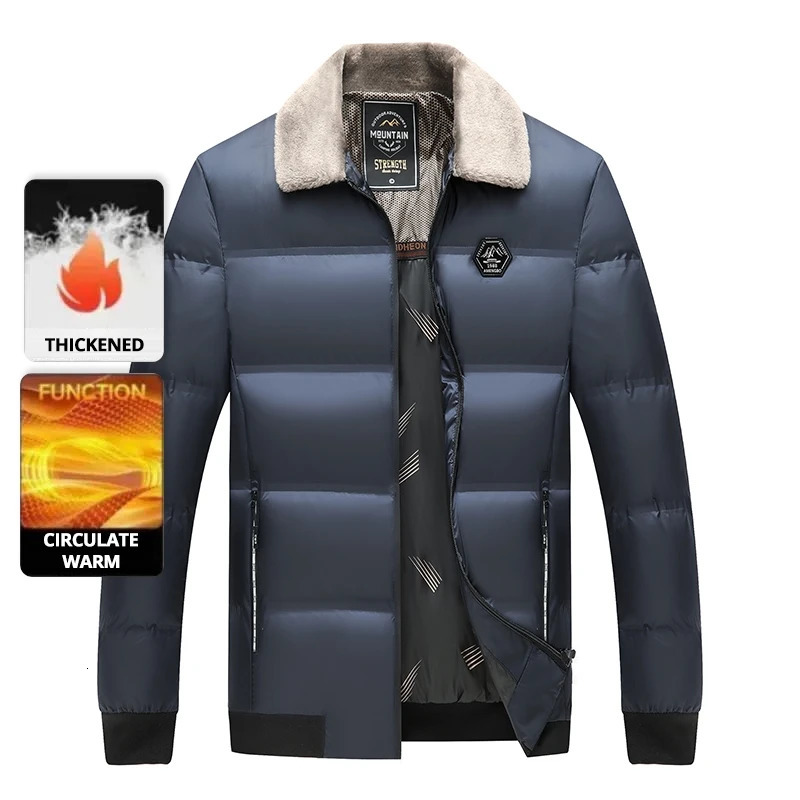 Top Grade Middleaged Mens Bubble Puffer Parka Jacket Windbreaker Coat Winter Plus Velvet Thickened Short Outerwear 251015