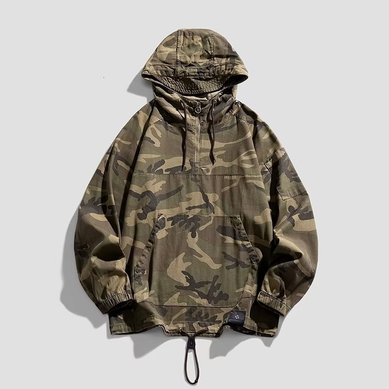 Designer Jacket Streetwear Style Jacket Men Spring Autumn Hooded Camouflage Jacket Jacket Men Couple Trench Coat Autumn Winter New Men's Workwear