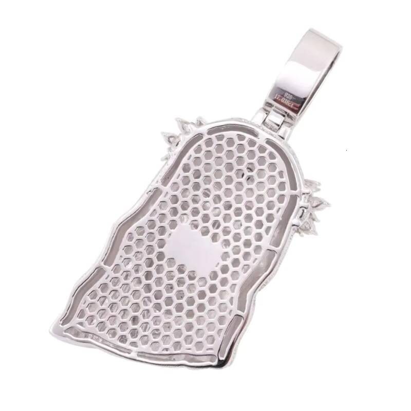 Hip Hop Style Mens 925 Sterling Silver Jesus Pendant Rhodium Plated with GRA D Color Moissanite Cluster Passes Diamond Tester