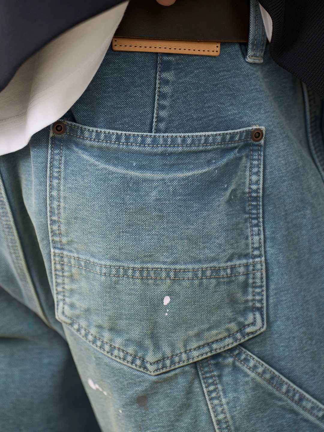 SIMWOOD High Standard 2025 Autumn New Loose Relax 12oz Fabric Denim Logger Pants Men Outdoor Workerwear Paint Splatter Jeans J251030