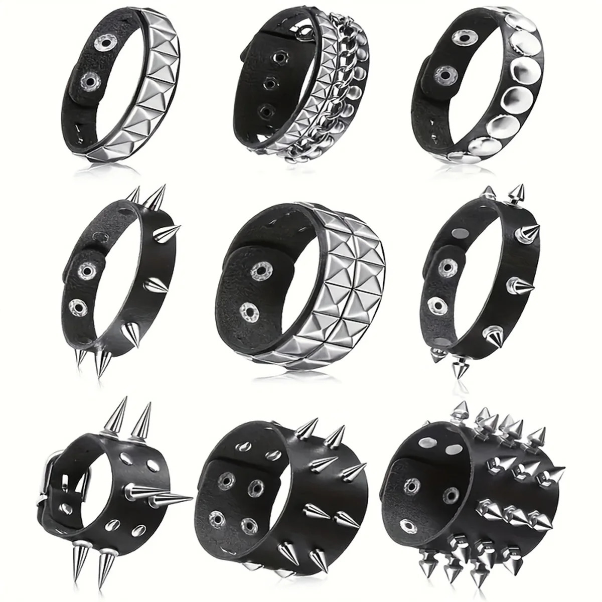 Gothic rivets creative Y2K bracelet for daily party music festival wear couple bracelet festival accessories 251028