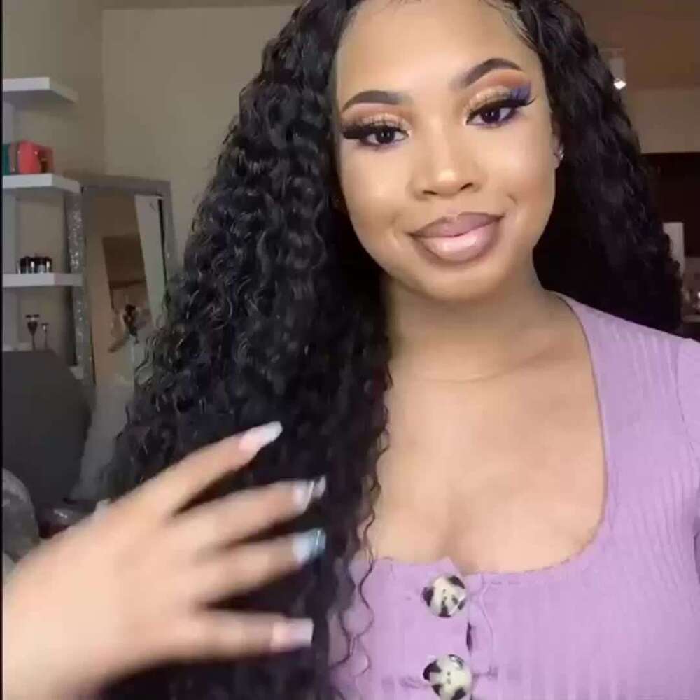 Deep Wave Human 4X4 Curly Lace With Baby Natural Color Pre Plucked 3 Bundles And Closure Brazilian Virgin Hair