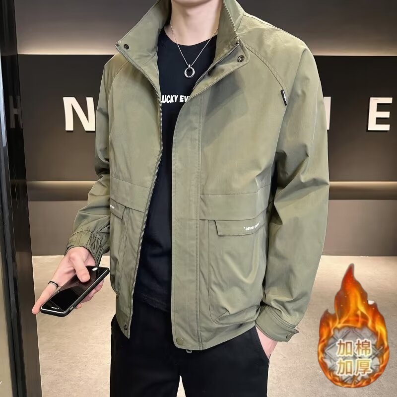 Men's Designer Coat Spring And Autumn Jacket 2025 Trendy Stand Collar Casual Versatile Jacket New Simple Stylish Men's Jacket