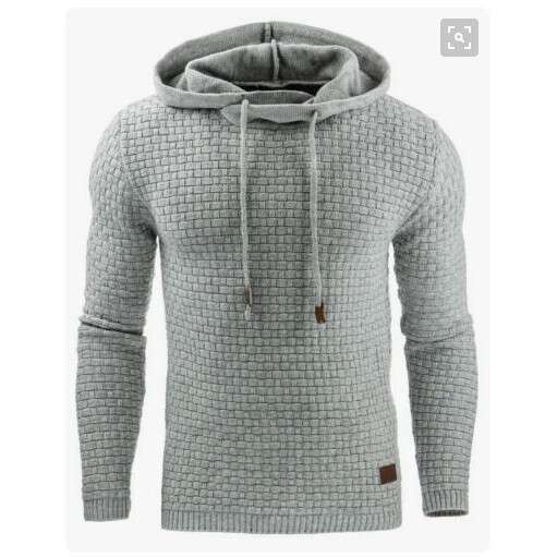 Autumn and Winter New Men's Jacquard Sweatshirt Long Sleeve Hoodie Warm Color Hooded Sports Jacket