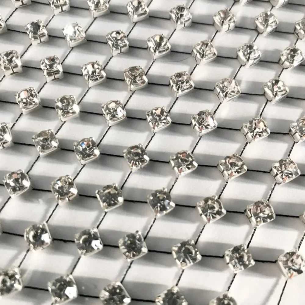 Stonefans Shining Mesh Fishing Net Masquerade Rhinestone Face Jewelry Mask Women Veil Crystal Face Shield Nightclub AccessoriesW251029