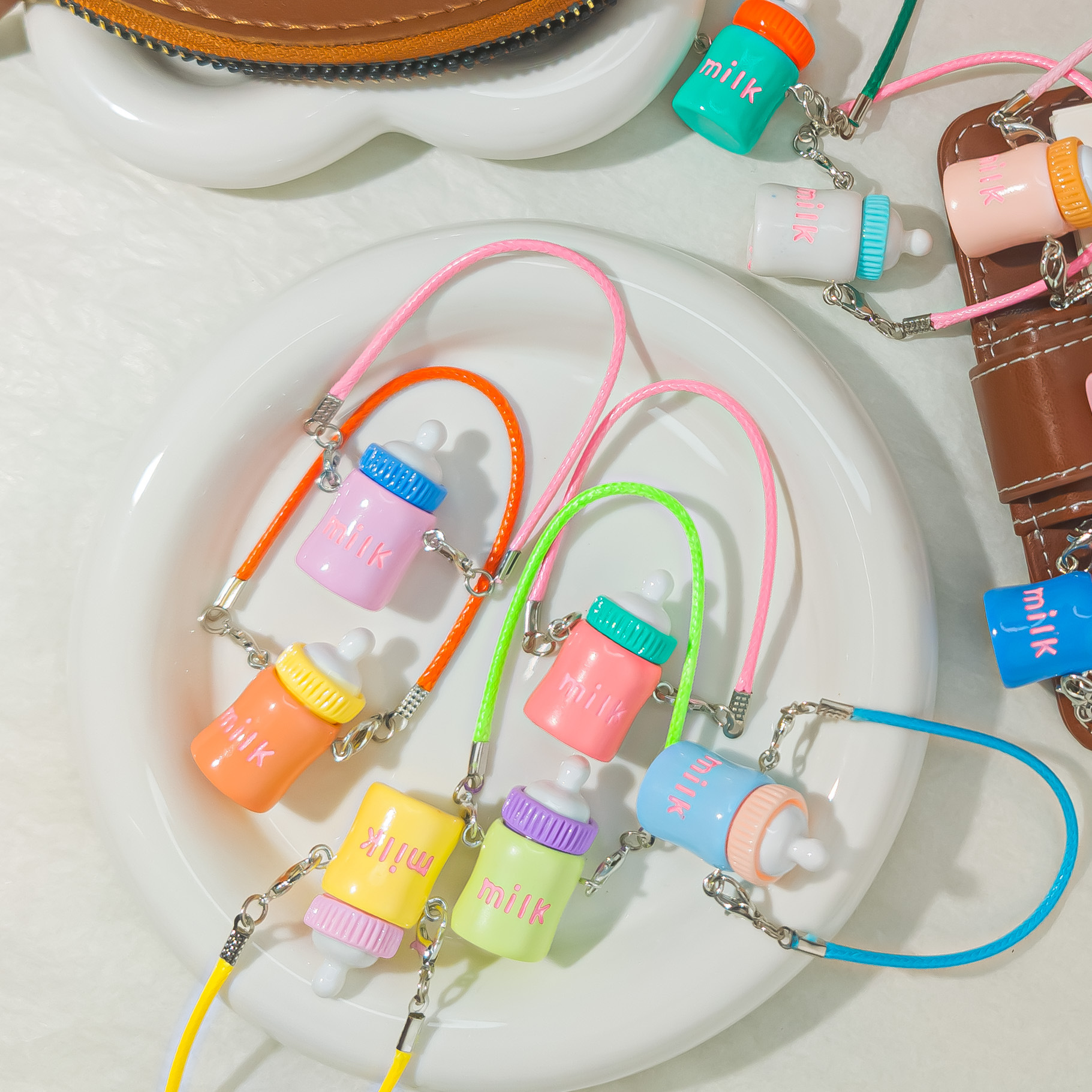 Dollhouse Mini Cartoon Model Small Camera Bowknot Neck Doll Hanging Decoration Accessory