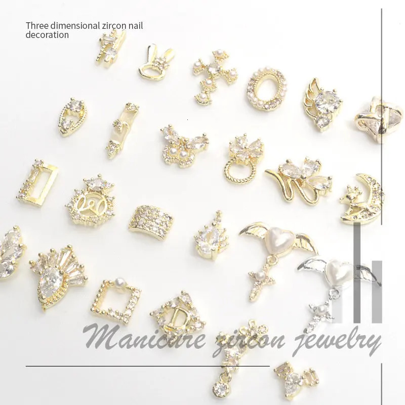 10pcslot 3D Cross Wings Zircon Crystals Alloy Rhinestones Jewelry Nail Art Decorations Nails Accessories Charms Supplies G1644 251027