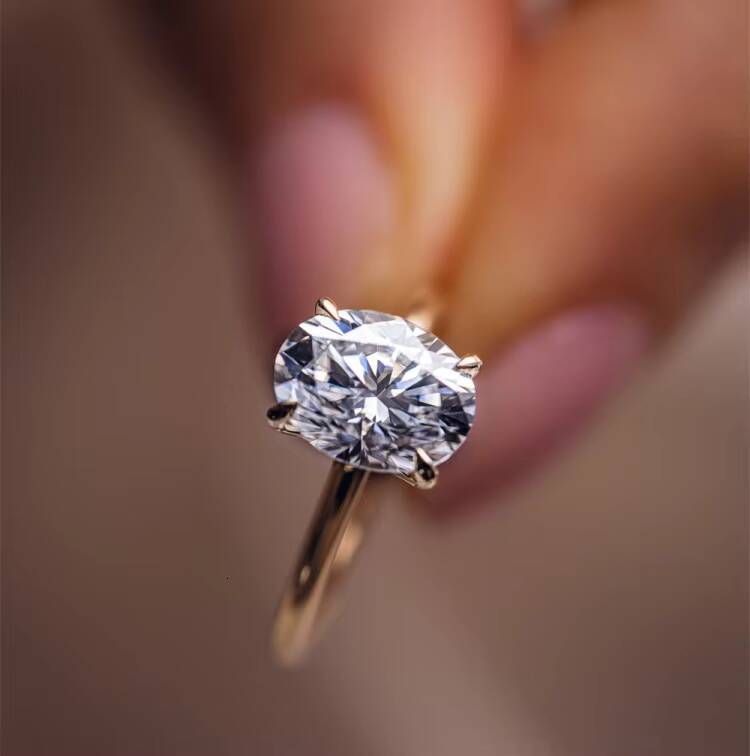 Redleaf Custom Diamond Ring Engagement Lab Grown Ring Gold IGI Oval Lab Created Diamond Wedding14K 18K Lab Grown Diamond Ring