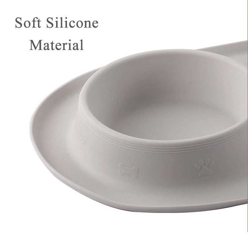 Nonslip Pet Dog Bowl Double Dog Feeder Silicone Pet Drinking Bowl for Small Medium Large Dogs Durable Puppy Slow Feeder J251113