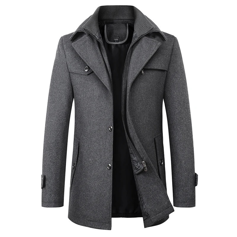 Mens Autumn Winter Fashion HighEnd Atmosphere Long Thickened Wool Overcoat MiddleAged Stylish Woolen Coat 251029