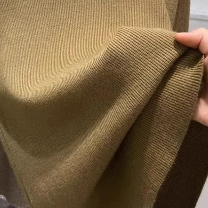 Warm Soft Knitted Casual Base Layer Tops Solid Color Slim Turtleneck Sweater Autumn Winter Womens Pullover 251029