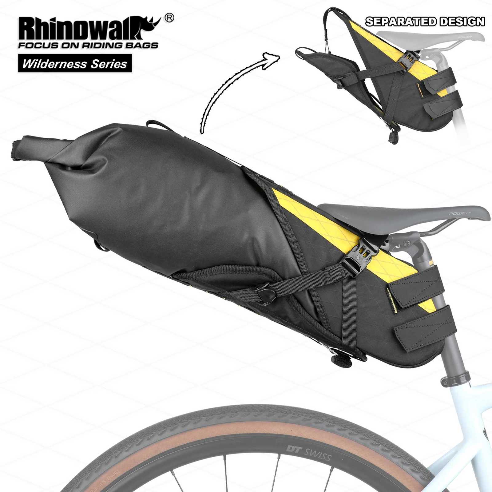 Rhinowalk Bike Saddle Bag Waterproof 14L Big Capacity Stable Not Shaking Removable Dry Bag For Mtb Road Gravel Bike Bikepacking H251029