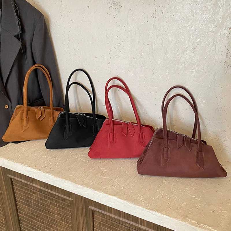 Designer bag Brand Irregar Suede Shoder Bag Unisex Versatile Cmuter Handbag Special Geetric Layered Cmuter Briefcase Tote Storage Y251029