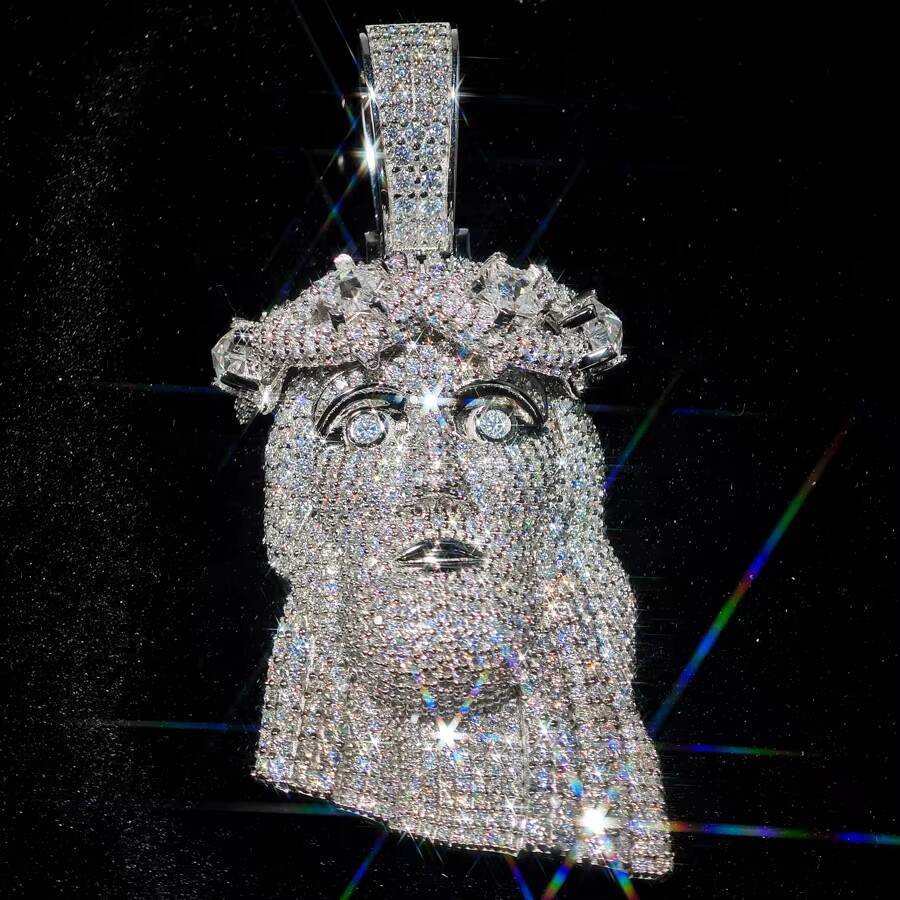 3inches Hip Hop Custom Iced Out Moissanite Mens FivePoint Star Cut Jesus Pendant With 925 Sterling Silver Pass Diamond Tester