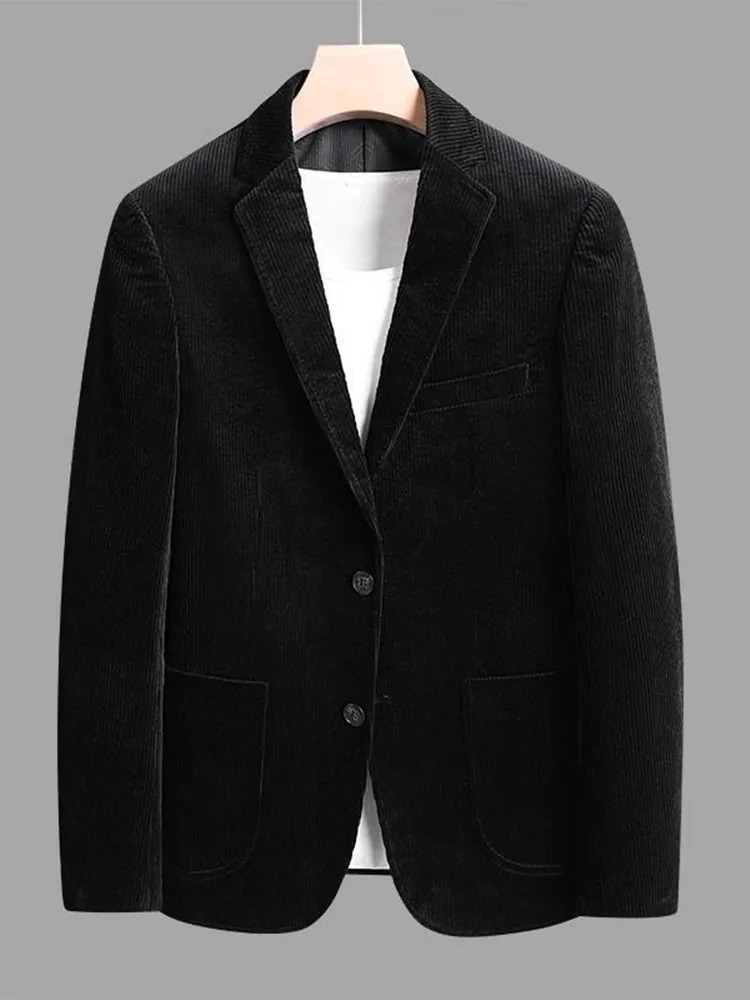 Autumn and Spring Fashion Solid Color Thickened Warm Flannel Suit Jacket Mens Casual Loose Sports Plus Size Highgrade 251028