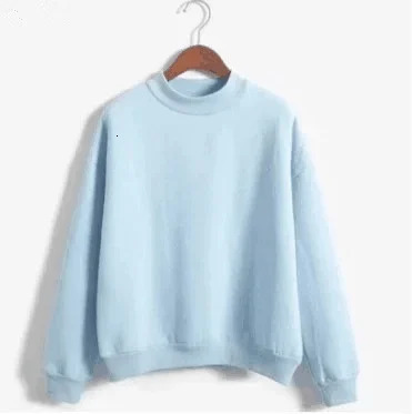 Woman Sweatshirts 2025 Sweet Korean Oneck Knitted Pullovers Thick Autumn Winter Candy Color Loose Hoodies Solid Womens Clothing 251030