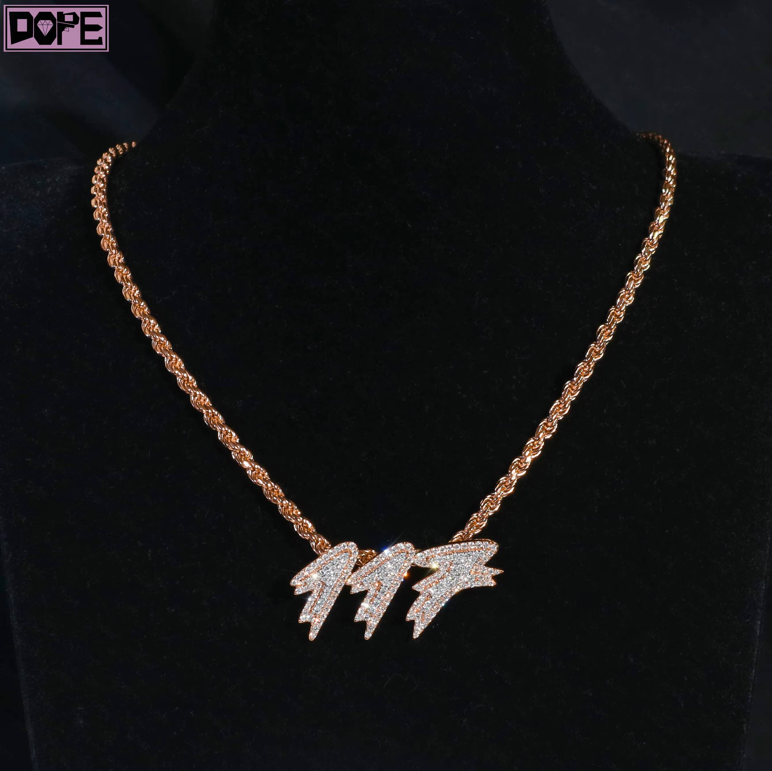 IGI Diamond Pendant VVS Lab Grown Diamond CVD HPHT Iced Out Letter 925 Silver Custom Diamond Pendant