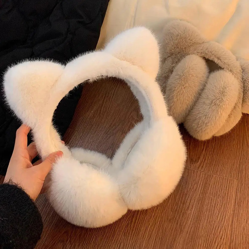 Plush Earmuffs Faux Rabbit Fur Ear Warmer Cold Protection Adjustable Women EarMuffs Foldable Earflaps Soft Plush Earmuffs 251024