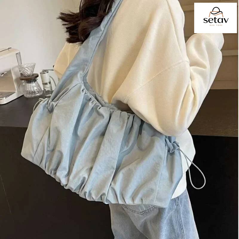 Luxury Handbag Nylon Cloth Women Tote Large Capacity Summer 2025 New All-Match Ins One-Shoulder College Student Class Bag Lady Handbag Handbag