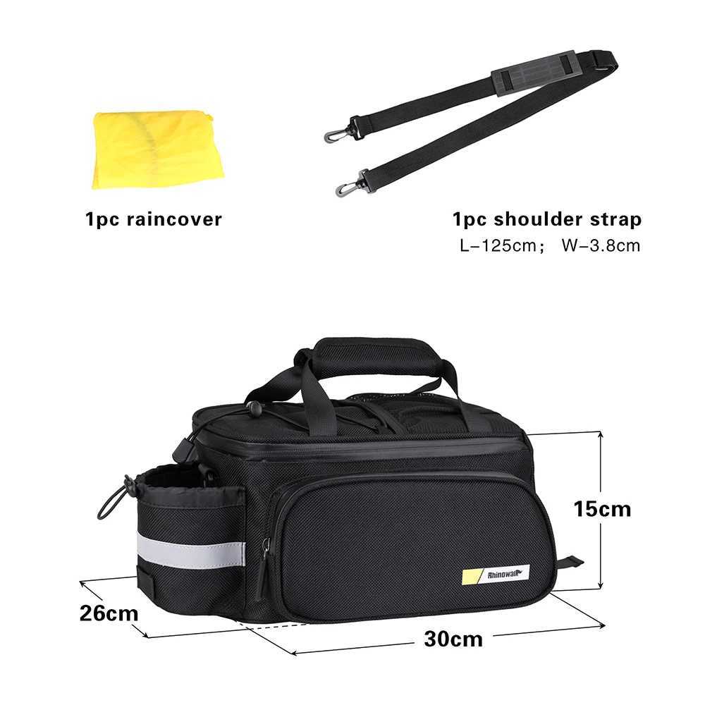 Rhinowalk Bicycle Pannier Bag Multifunctional Bike Rack Bag Trunk Saddle Cycling Large Capacity Travel Bag MTB With Rain Cover H251029