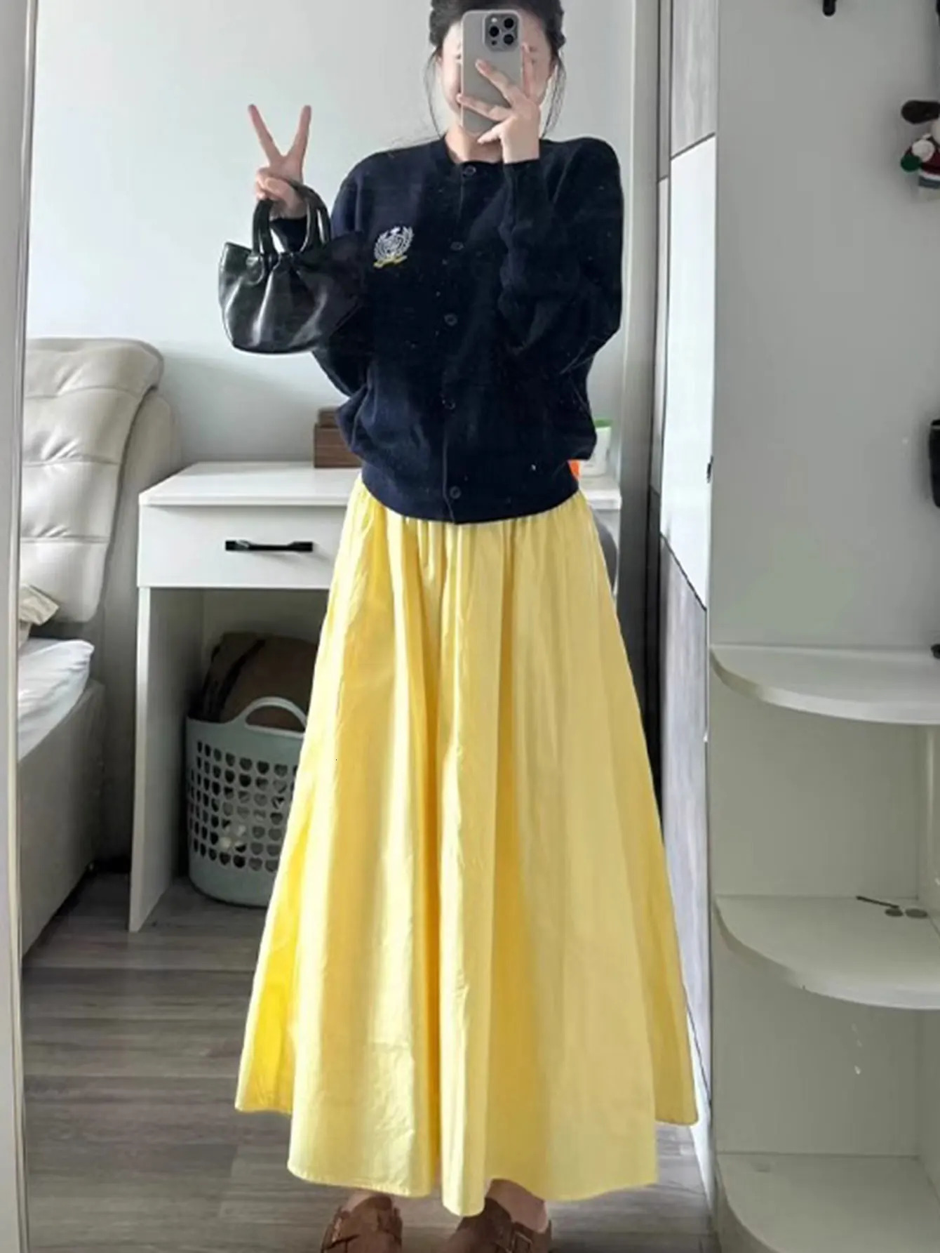 Elastic waist slim pants skirt summer and autumn leisure loose long skirt womens clothing 251028