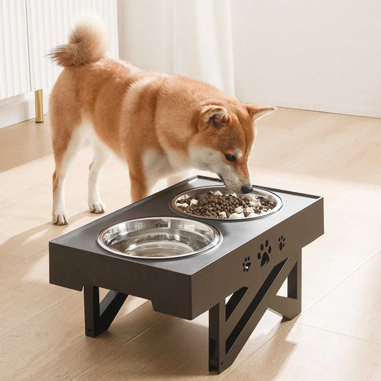 Stainless Steel Elevated Dog Bowl NonSlip and No Spill Design Bowl Pet Supplies Suitable for Promote Healthy Digestion XuanUS J251113