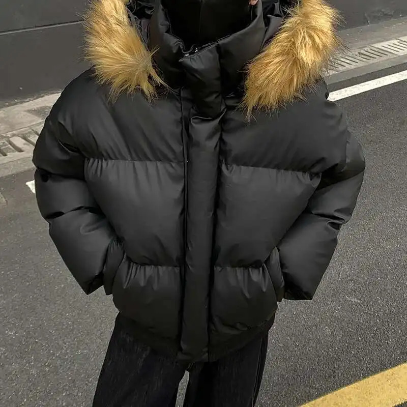 LUZHEN Winter 2024 Parkas Detachable Fur Collar American Short Unisex Thick Warm Padded Jackets Winter Male LZ8194 251028