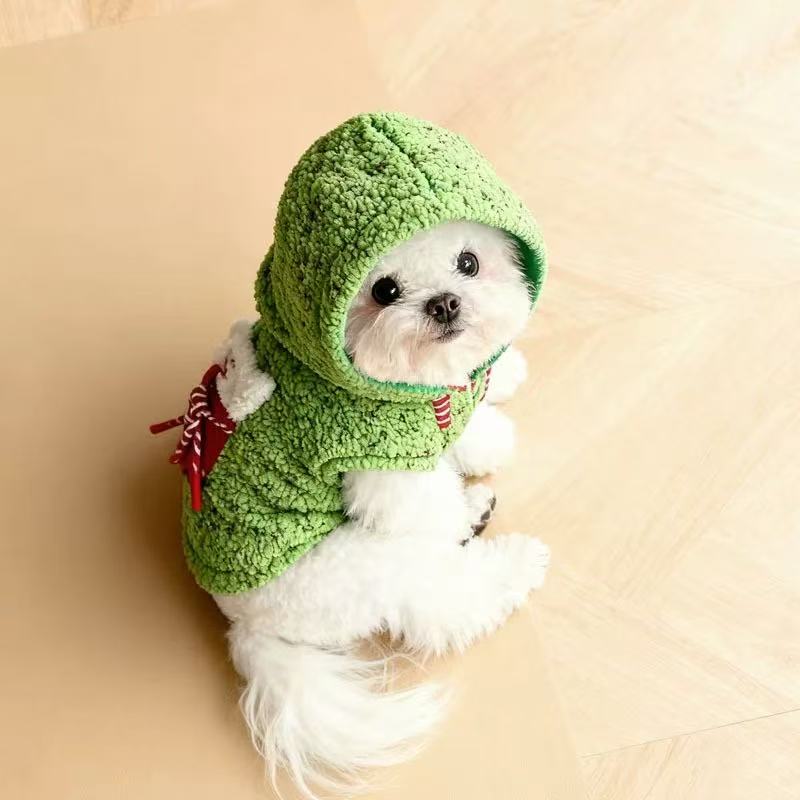 T1936 Dog Clothes Hoodie, Fleece Lined, Thick and Warm for Autumn and Winter, Puppy, Christmas, Bichon Frise, Teddy, Small Dogs