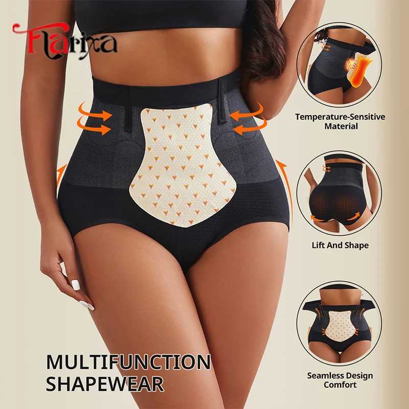 Flarixa Seamless Tummy Control Panties Women High Waist Briefs Thermal Fat Burning Underwear Slimming Belly Shaper Hip Lift Pant L251030