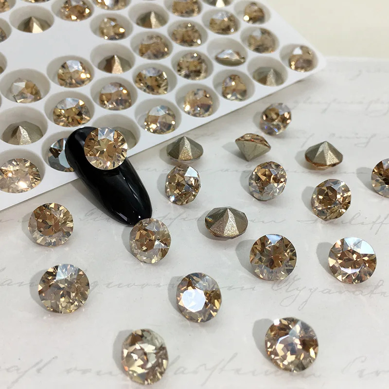 6MM16 Cut Rhinestones Round Pointed Back Crystal Glitter Glass Crystals For Nail Art Decorations Jewelry 251027