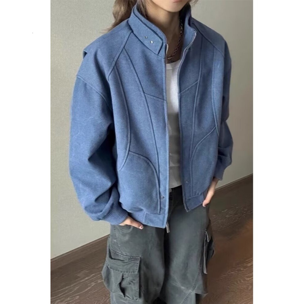 American Style Apricot Workwear Jacket Designer Jacket For Men Spring And Autumn Coat With High-end Feel Stylish And Cool Oversized Stand Collar Jacke