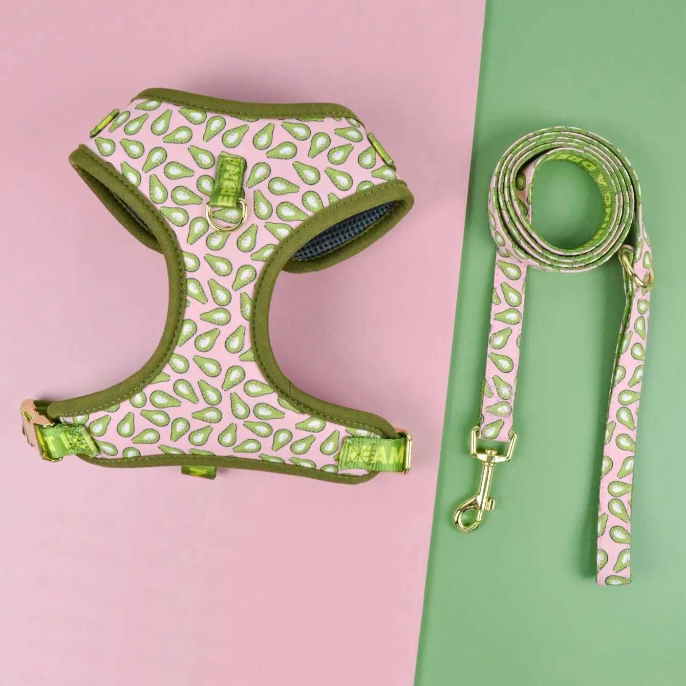 Valentines Day and New Years gift Cute Design Adjutable Luxury Designer Pet Harness 1 Pcs Color Matching Pet Dog Leashes J251129