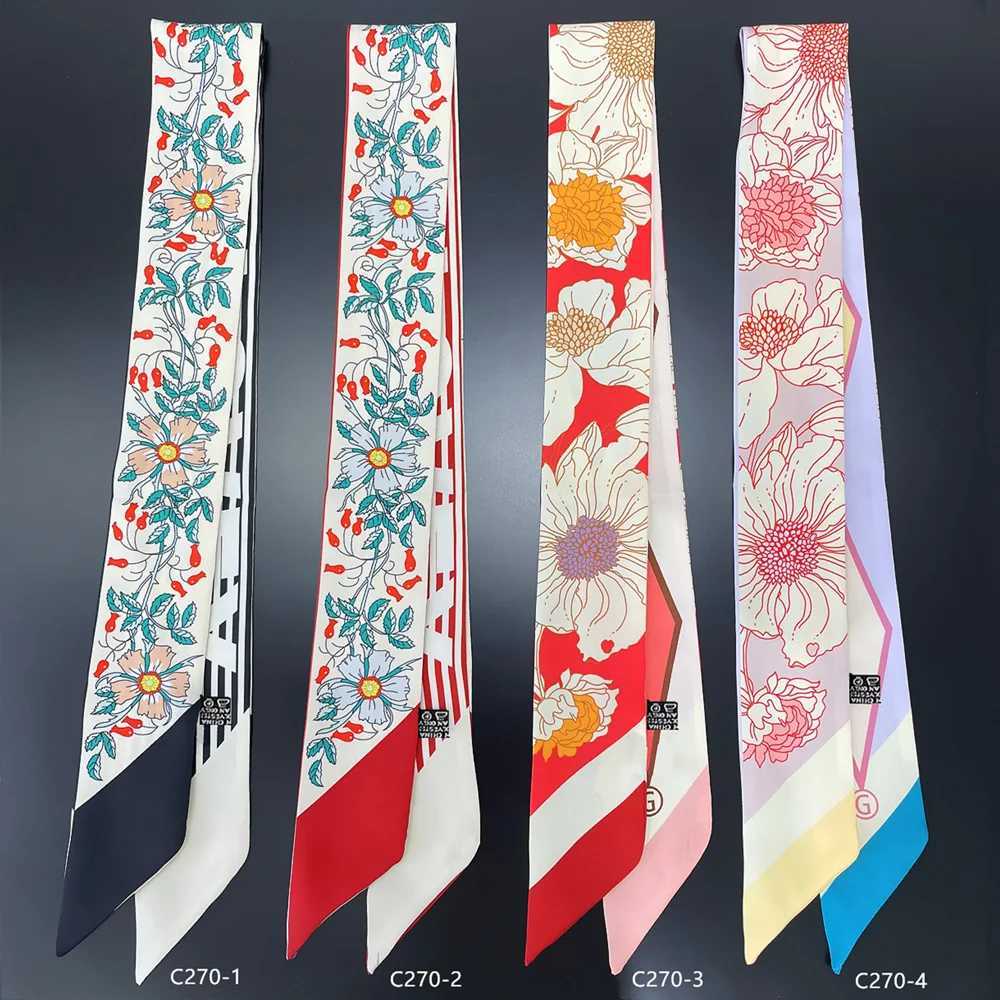 New Twill Silk Small Silk Scarf Korean Version Diagonal Scarf Womens Headband Gift Small Streamer 590cmW251029