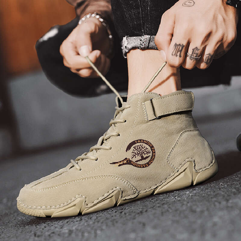 Spring and Autumn New Short Outdoor Casual Boots Trendy Mid-Top Men's Shoes