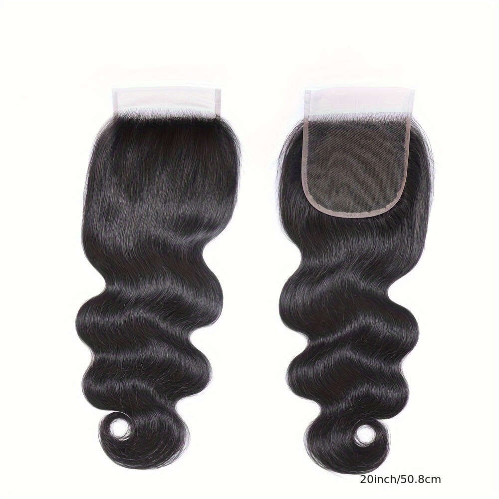 4 Bundles 12A Body Wave Virgin Hair Extensions With 4X4 Transparent Lace Closure - Natural Brown/Blonderedblonde Highlights Unprocessed Human Hair, Br