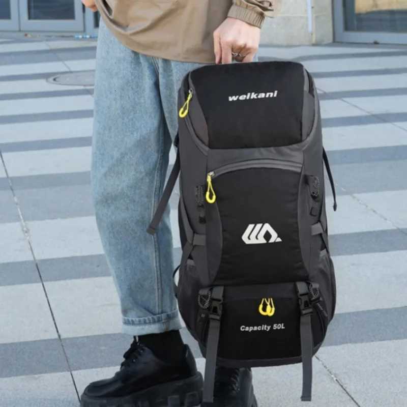 50L Travel Backpack Camping Hiking Rucksack Waterproof Outdoor Climbing Mountaineering Trekking Bag for Men Women Luggage H251029