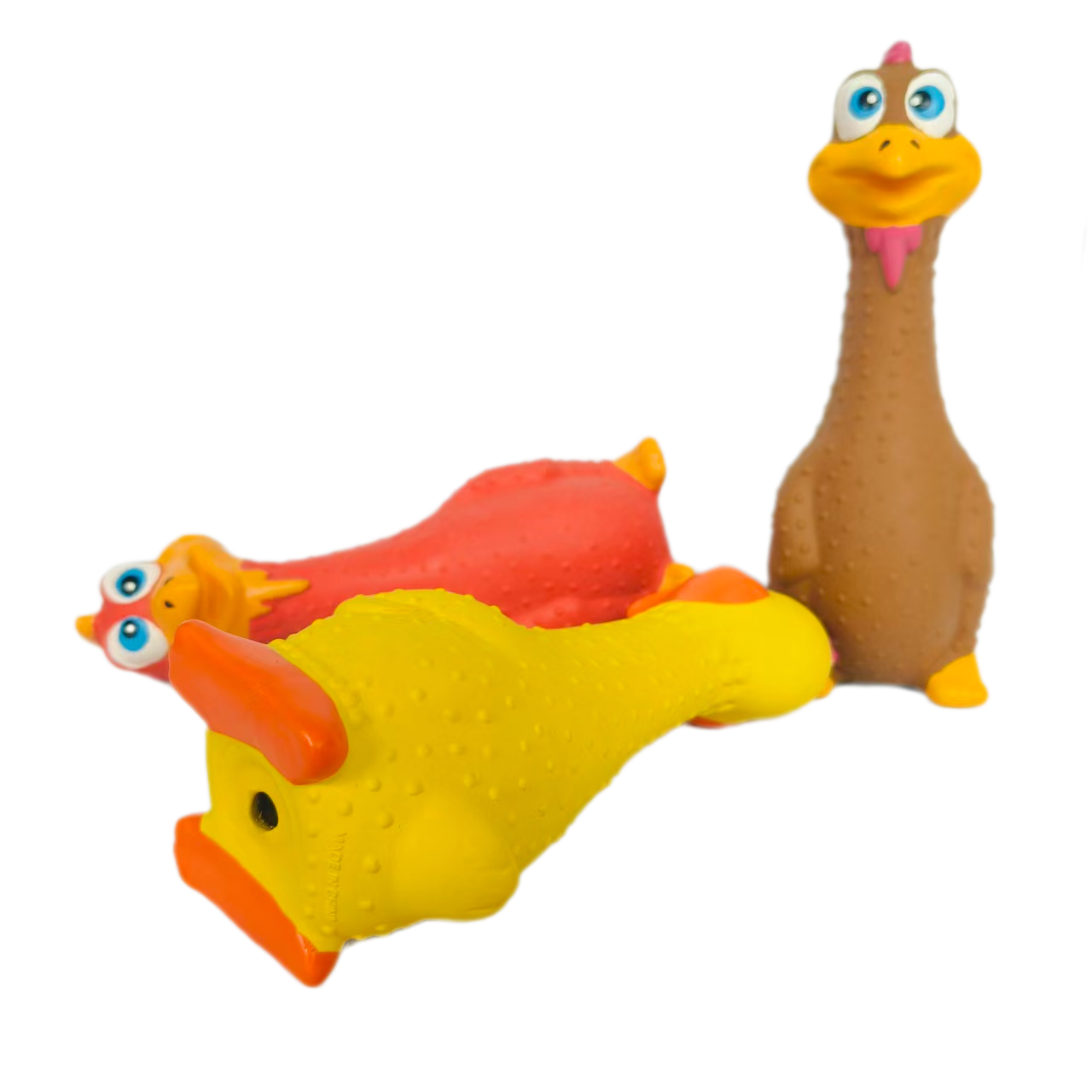 Latex Chewy Squeaky Dog Toy Interactive Soft Rubber Screaming Standing Chicken Shaped Dog Toy for Medium Dogs 3pcs/Pack