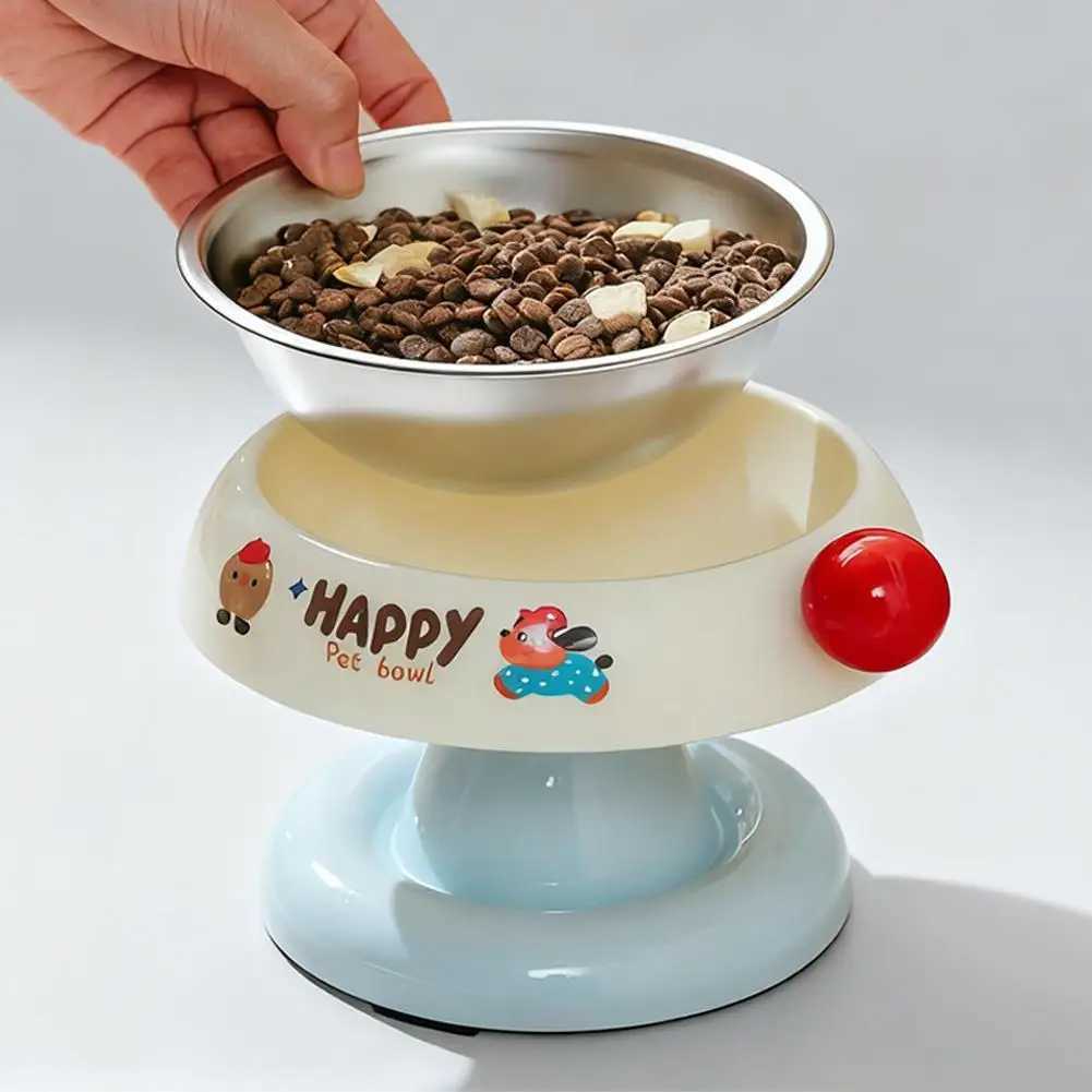 Stainless Steel Pet Bowl AntiSlip Elevated Design For Small CatsDogs Feeding Pet Dog Accessories J251113