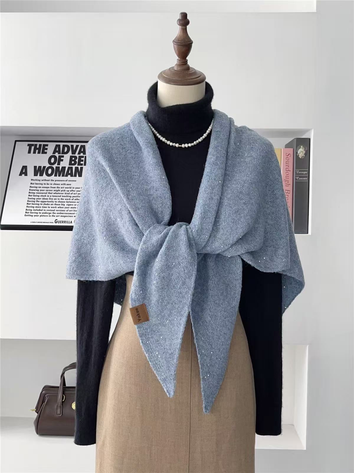 T2200 Wool Solid Color Scarf for Women, Soft for Winter