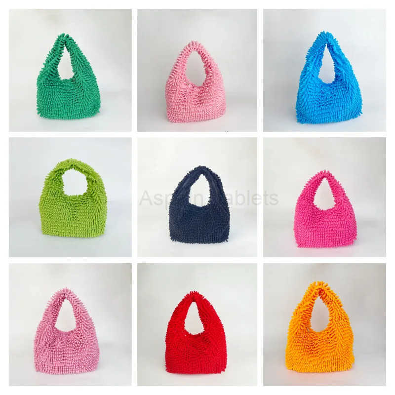 Candy Color Womens Faux Fur Purse Handbags Vintage Furry Ladies Shoulder Bags Fashion Hot Girls Y2k Underarm Bag Casual Tote M251030