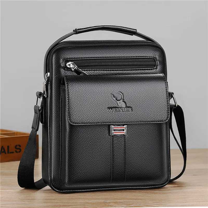 Men Crossbody Shoder Bags Waterproof Vintage Men Handbags Large Capacity PU Leather Bag Man Messenger Bags Tote Bag Y251011