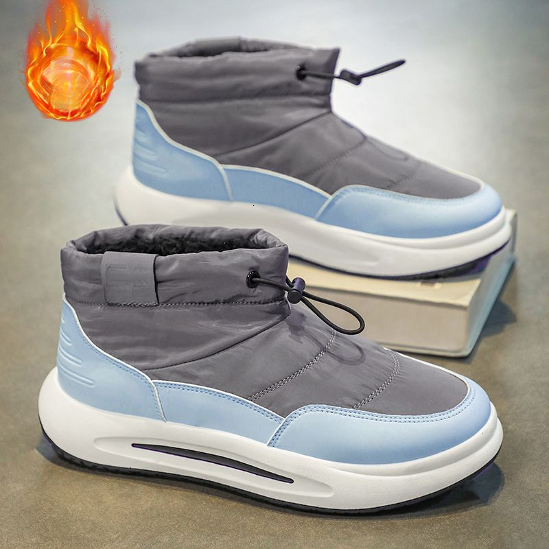 European and American snow boots men's winter wool lined warm down cushion shoes men's outdoor cold resistance high cotton shoes snow boots 