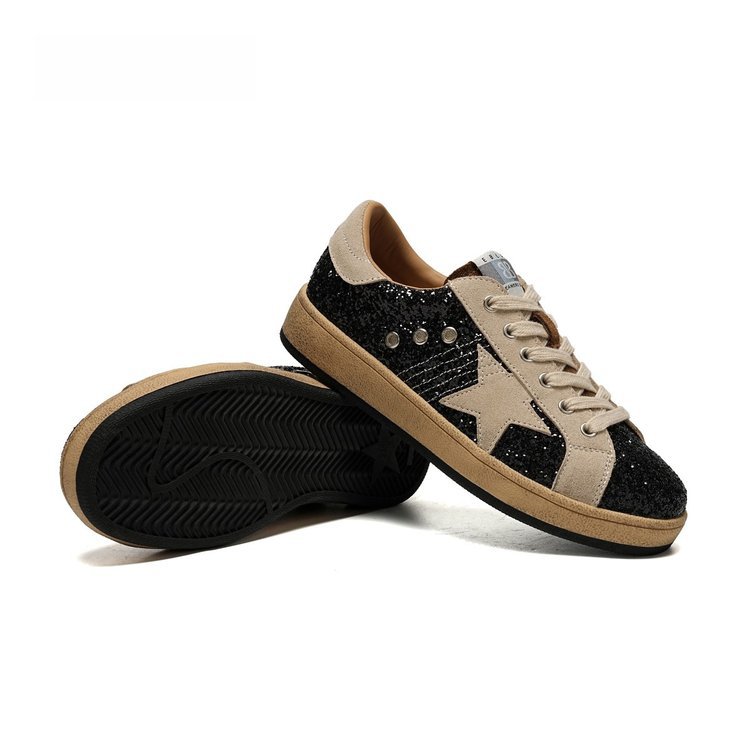 Free shipping autumn winter new design arrivals high-end retro sequins distressed women's board shoes versatile and sparkling casual shoes hot sa