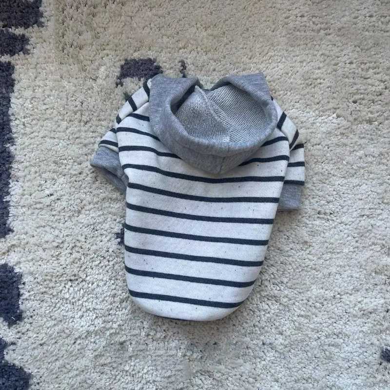 Pet AutumnWinter Striped Hoodie Striped Hat Hoodie Top Teddy Bear Small Dog Autumn Hoodie Dog Coat Puppy Clothes for Small Dogs C251030
