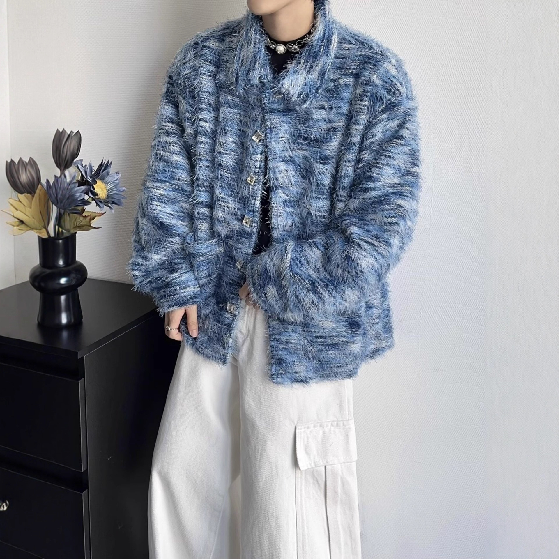 Spring And Autumn New Style Lazy High-end Small Fragrance Style Tassel Shirt Jacket Men Loose Casual Designer Jacket Shirt Jacket Cardigan Trendy