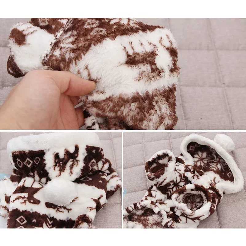 Dog Winter Clothes for Small Dogs Keep Warm Dog Clothes Pet Christmas Clothing Elk Print Dog Clothes Coral Velvet Four Colors C251030