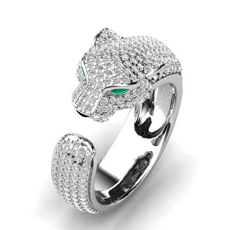 Fashion Punk Leopard Ring Opening Unisex Ring Creative Party Jewelry GiftsW251030