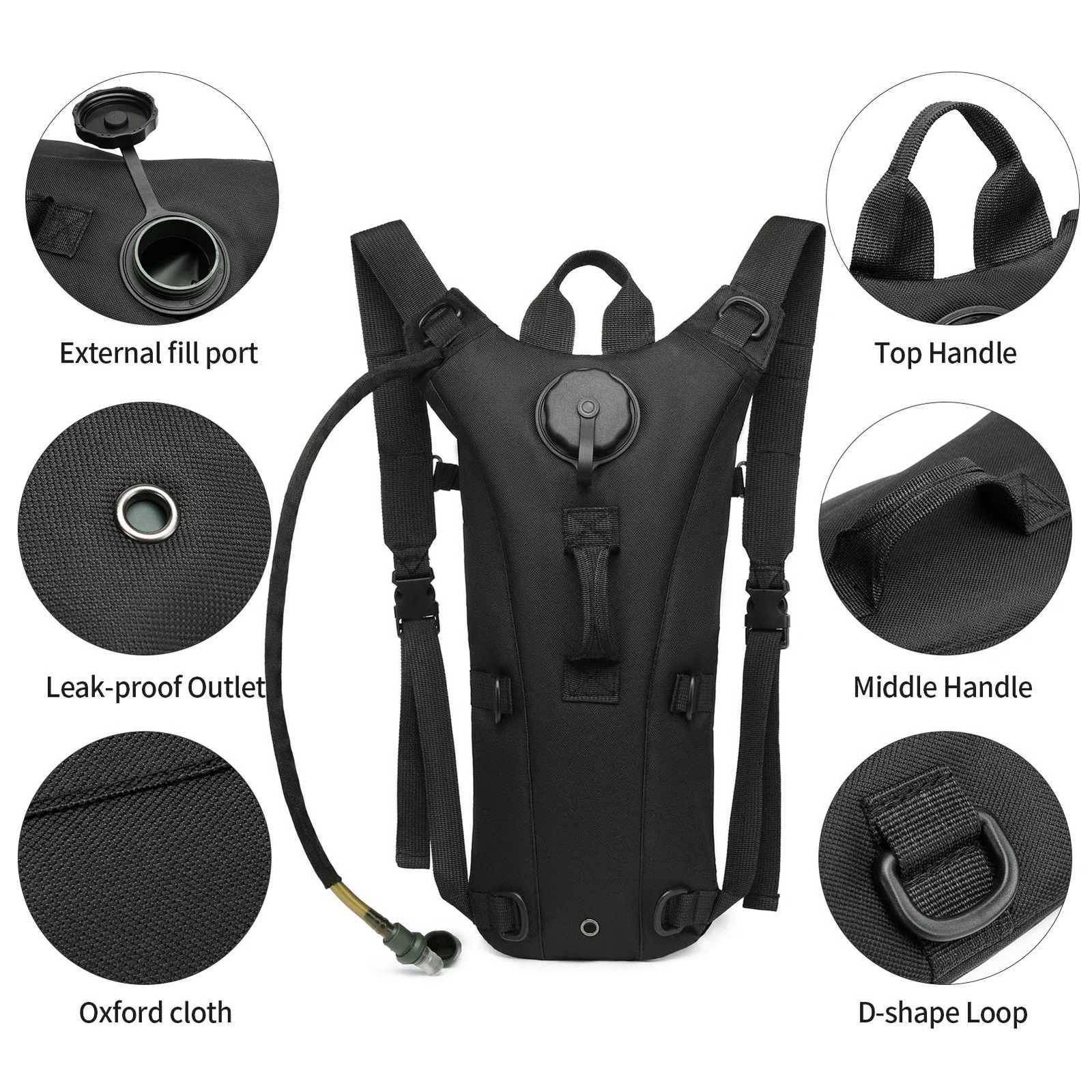 Military Class Camel Backpack with 3L Waterproof Water Bladder for Running Jogging Cycling H251029