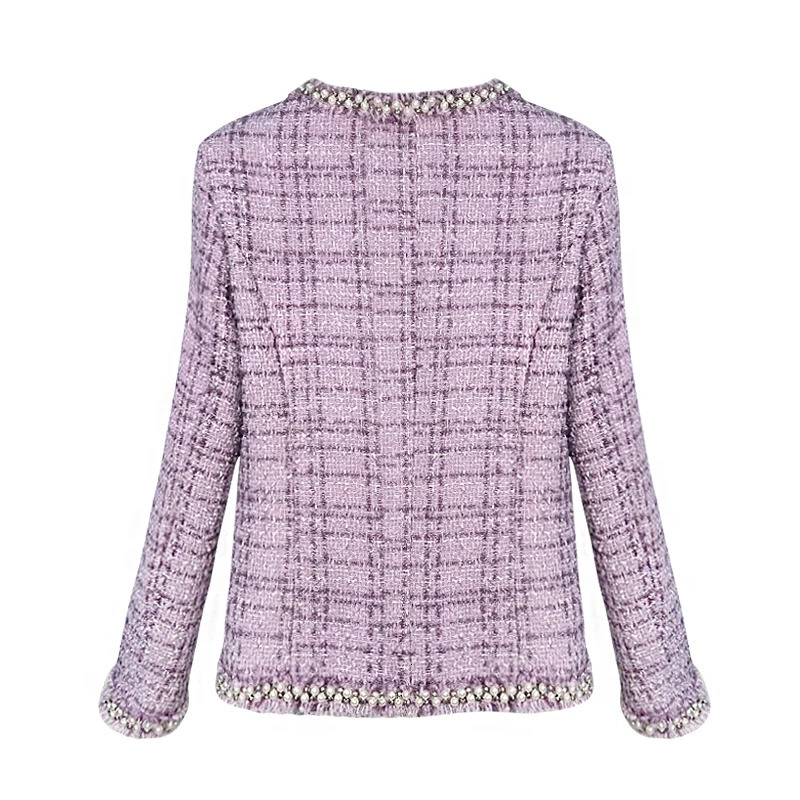 fashion round neck heavy industry beading celebrity light y temperament highend n t jacket 251027