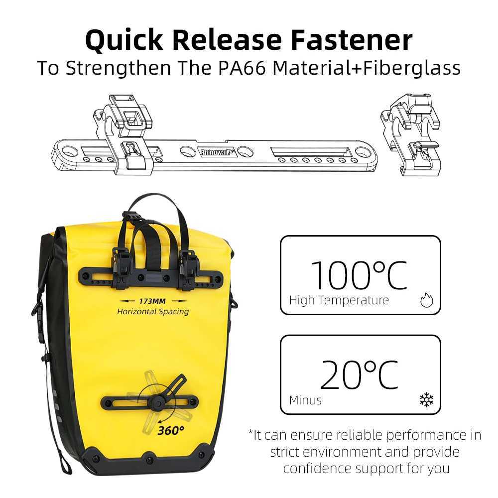 Rhinowalk Bike Pannier Bag Waterproof 27L Back Seat Rack Bag Travel Cycling Bag 1PC Bicycle Rear Rack Tail Seat Trunk Pannier H251029